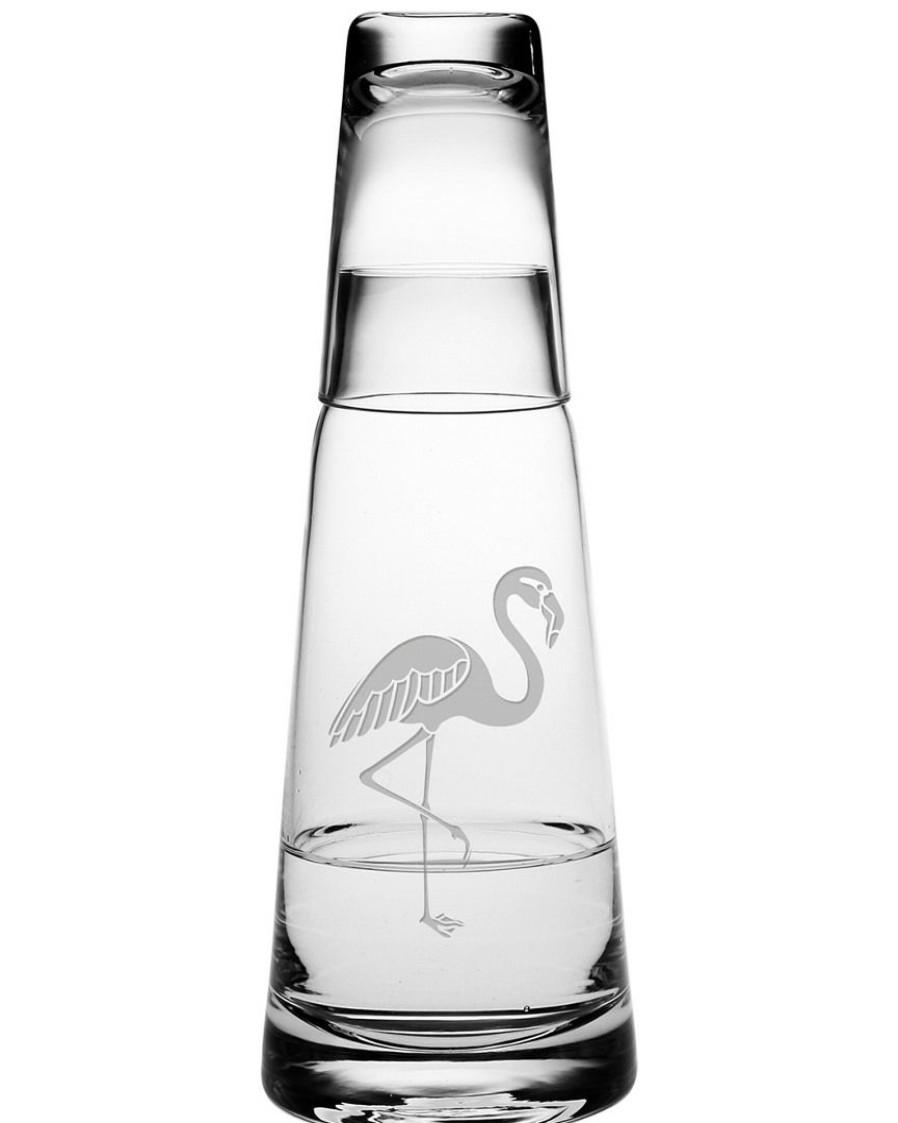 Games & Giftables Susquehanna Glass | Susquehanna Glass Flamingo Cone Night Bottle Set Home Bar Carts & Accessories