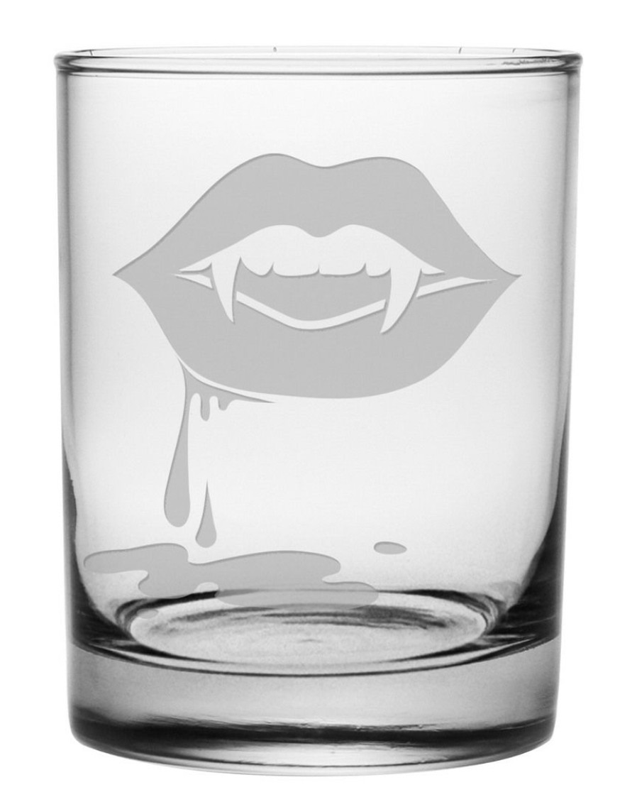 Games & Giftables Susquehanna Glass | Susquehanna Glass Vampire Lips Set Of Four 14Oz Glasses Home Bar Carts & Accessories