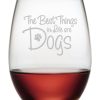 Pet Supplies Susquehanna Glass | Susquehanna Glass Best Things In Life Are Dogs 21Oz Stemless Wine Glasses Home Pet Supplies