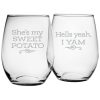 Drinkware Susquehanna Glass | Susquehanna Glass Set Of 2 My Sweet Potato Stemless Wine Glasses Home Drinkware