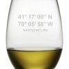 Games & Giftables Susquehanna Glass | Susquehanna Glass Nantucket Coordinates Set Of 4 21Oz Stemless Wine Glasses Home Bar Carts & Accessories