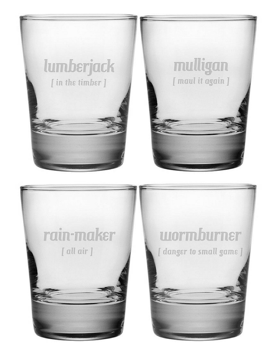 Games & Giftables Susquehanna Glass | Susquehanna Glass Golf Lingo Set Of 4 Double Old Fashioned Glasses Home Bar Carts & Accessories