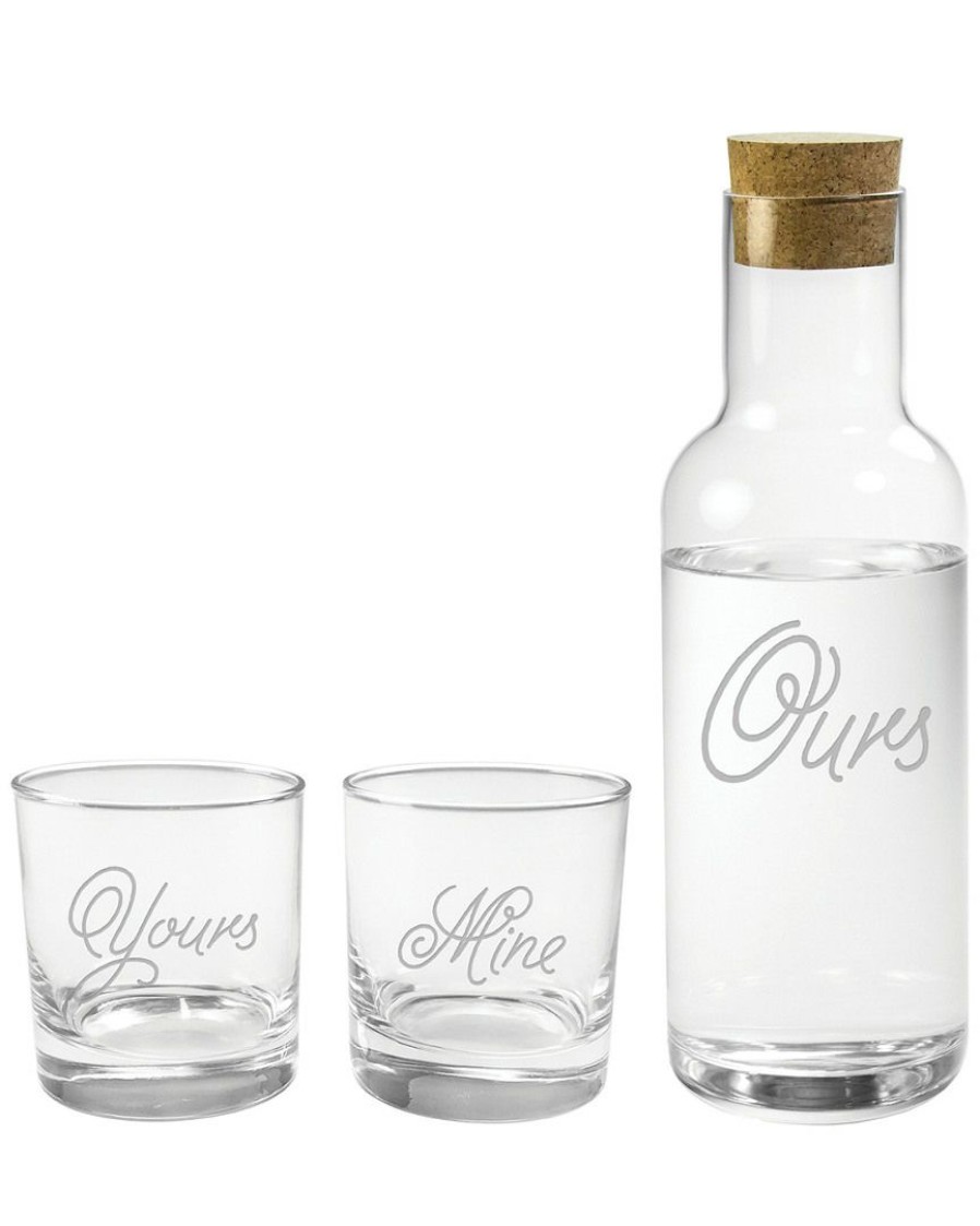 Games & Giftables Susquehanna Glass | Susquehanna Glass Yours, Mine & Ours Decanter & Tumbler 3Pc Set Home Bar Carts & Accessories