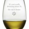 Pet Supplies Susquehanna Glass | Susquehanna Glass Drinking Alone…Cat Is Home Set Of Four 21Oz Stemless Glasses Pet Supplies