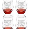 Games & Giftables Susquehanna Glass | Susquehanna Glass Set Of 4 Mermaid Kisses Stemless Wine Glasses Home Bar Carts & Accessories