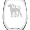 Games & Giftables Susquehanna Glass | Susquehanna Glass 21Oz Weim In Love Stemless Wine Set Of 4 Home Bar Carts & Accessories