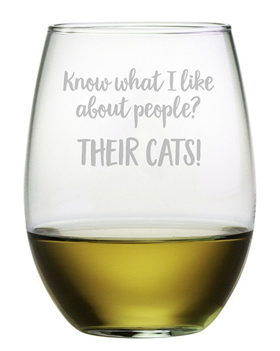 Dinnerware Susquehanna Glass | Susquehanna Glass Their Cats Stemless Wine & Gift Box Home Dinnerware