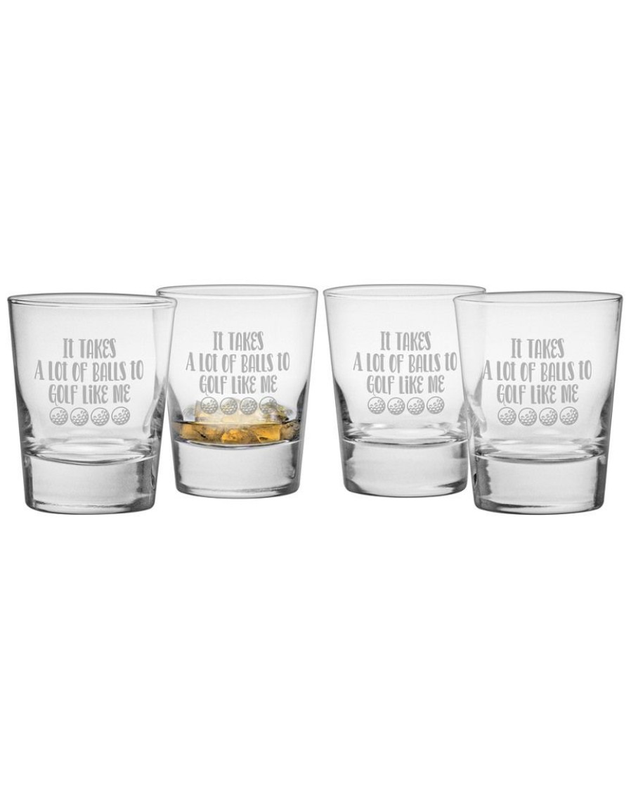 Games & Giftables Susquehanna Glass | Susquehanna Glass Set Of Four 13.25Oz Golf Like Me Dof Glasses Home Bar Carts & Accessories