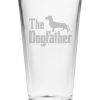 Pet Supplies Susquehanna Glass | Susquehanna Glass Set Of 4 16Oz The Dogfather Pint Glasses Home Pet Supplies