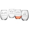 Games & Giftables Susquehanna Glass | Susquehanna Glass Set Of 4 Flocking Ridiculous Assortment Stemless Wine Home Bar Carts & Accessories