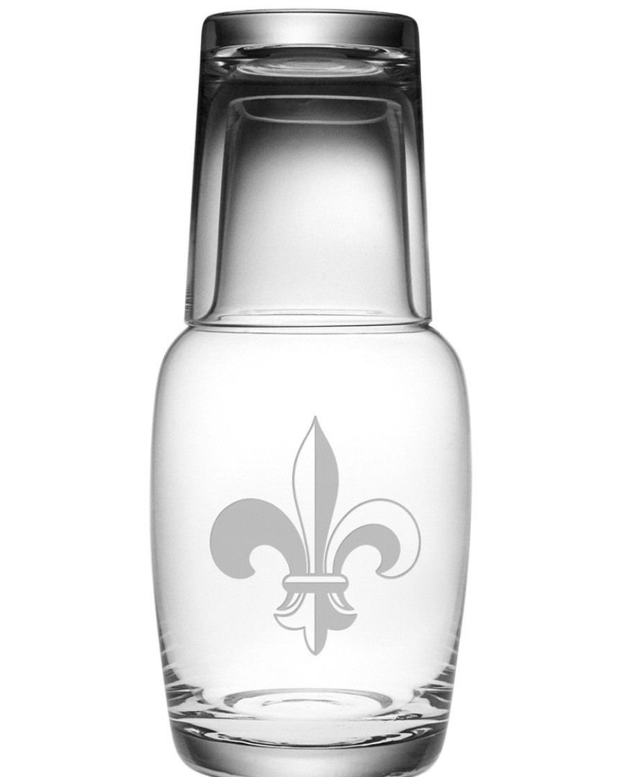 Games & Giftables Susquehanna Glass | Susquehanna Glass 32Oz Fleur De Lis Night Bottle Set Home Bar Carts & Accessories