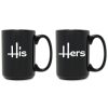 Drinkware Susquehanna Glass | Susquehanna Glass Set Of 2 His & Hers Grande Black Mugs Home Drinkware