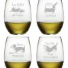 Games & Giftables Susquehanna Glass | Susquehanna Glass Set Of 4 21Oz Dachsund Assortment Stemless Wine Glasses Home Bar Carts & Accessories