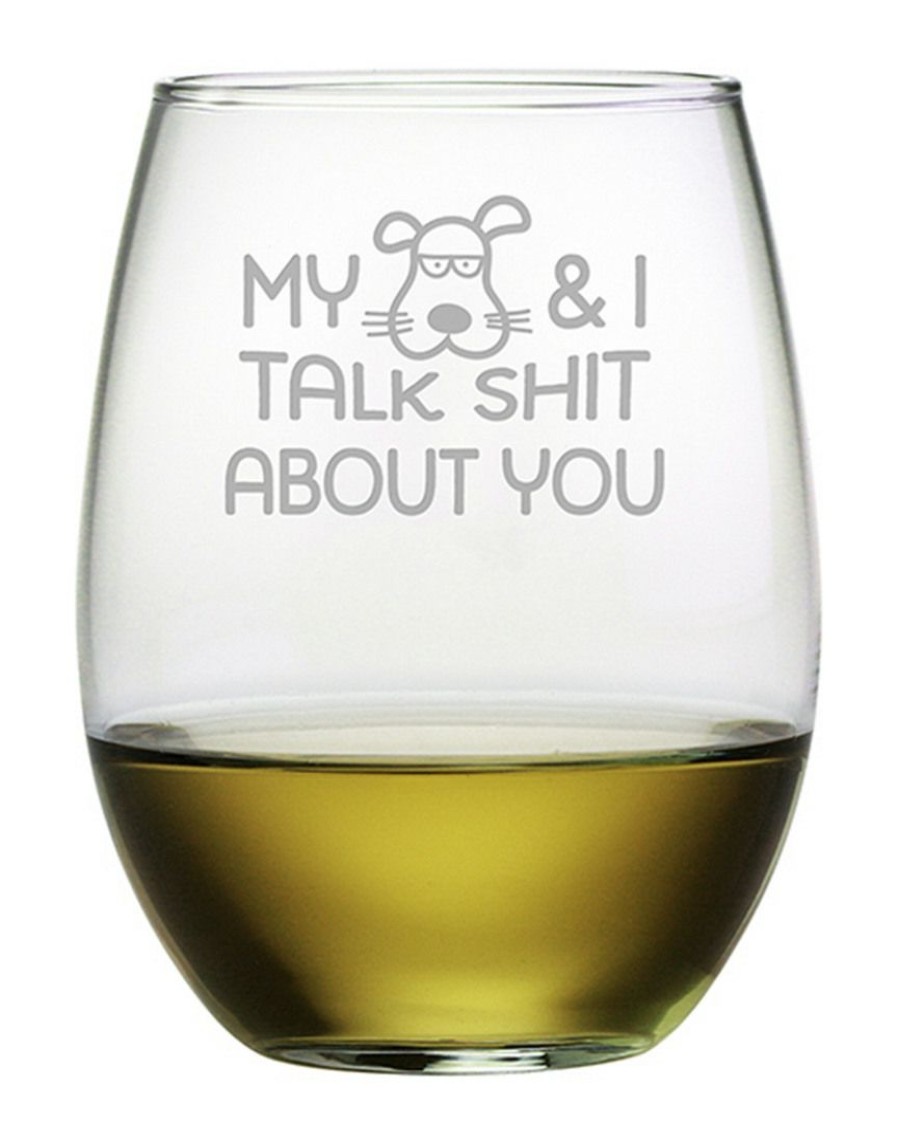 Dinnerware Susquehanna Glass | Susquehanna Glass My Dog & I Stemless Wine & Gift Box Home Dinnerware