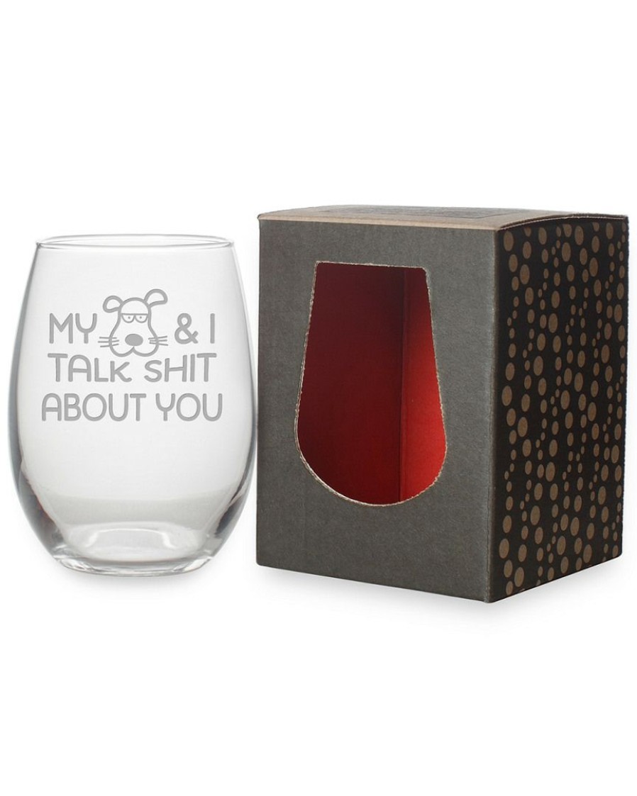 Dinnerware Susquehanna Glass | Susquehanna Glass My Dog & I Stemless Wine & Gift Box Home Dinnerware