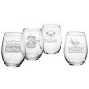 Games & Giftables Susquehanna Glass | Susquehanna Glass Set Of 4 21Oz Pug Shots Stemless Wine Glasses Home Bar Carts & Accessories