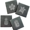 Games & Giftables Susquehanna Glass | Susquehanna Glass Set Of 4 Hawaiian Icons Assortment Slate Coasters Home Bar Carts & Accessories