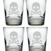 Games & Giftables Susquehanna Glass | Susquehanna Glass Skull & Bones Set Of 4 Double Old-Fashioned Glasses Home Bar Carts & Accessories