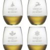 Drinkware Susquehanna Glass | Susquehanna Glass Set Of Four "Drink Up & Be Merry" 21Oz Stemless Home Drinkware