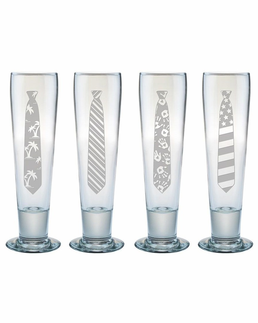 Games & Giftables Susquehanna Glass | Susquehanna Glass Company Set Of 4 14Oz Tall Pilsner Glasses Home Bar Carts & Accessories