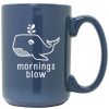 Decorative Items & Frames Susquehanna Glass | Susquehanna Glass Mornings Blow Etched Steel Blue Mug Home Decorative Items & Frames