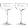 Drinkware Susquehanna Glass | Susquehanna Glass Set Of 2 Hubby & Wifey Cocktail Coupes Home Drinkware