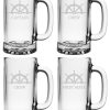 Games & Giftables Susquehanna Glass | Susquehanna Glass Set Of Four 16Oz Captains Beer Mugs Home Bar Carts & Accessories