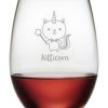 Dinnerware Susquehanna Glass | Susquehanna Glass Kitticorn Stemless Wine & Gift Box Home Dinnerware