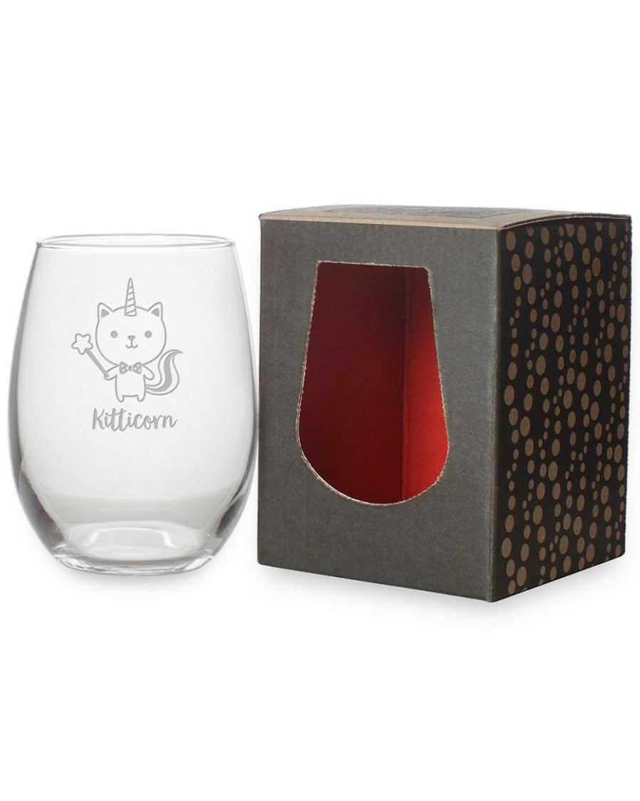 Dinnerware Susquehanna Glass | Susquehanna Glass Kitticorn Stemless Wine & Gift Box Home Dinnerware