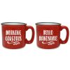 Games & Giftables Susquehanna Glass | Susquehanna Glass Susquehanna Set Of 2 Morning Gorgeous & Hello Handsome Camp Mugs Home Bar Carts & Accessories