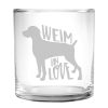 Pet Supplies Susquehanna Glass | Susquehanna Glass 11 Weim In Love Slim Rocks Glass 5Oz Home Pet Supplies