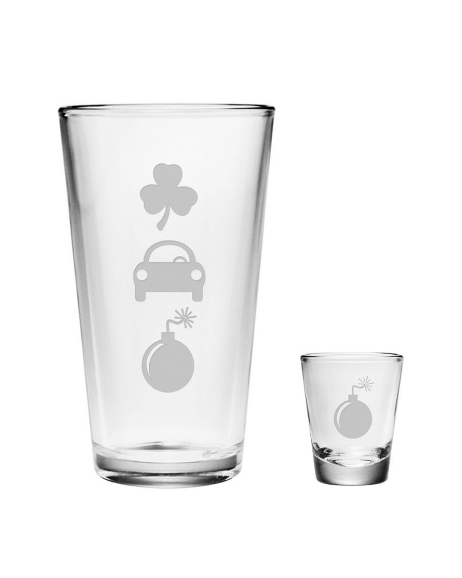 Games & Giftables Susquehanna Glass | Susquehanna Glass "Irish Car Bomb" 2Pc 16Oz Pint & 2Oz Shot Glass Set Home Bar Carts & Accessories