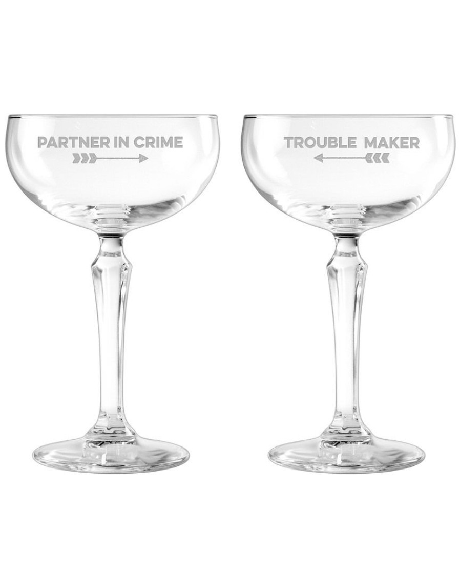 Drinkware Susquehanna Glass | Susquehanna Glass Set Of 2 Partner In Crime Cocktail Coupes Home Drinkware