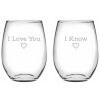 Drinkware Susquehanna Glass | Susquehanna Glass Susquehanna Set Of 2 I Love You I Know Stemless Wine Glasses Home Drinkware