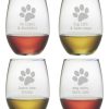 Pet Supplies Susquehanna Glass | Susquehanna Glass Set Of 4 Dog Wisdom Assortment Stemless Wine Tumblers Home Pet Supplies