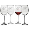 Drinkware Susquehanna Glass | Susquehanna Glass Monogrammed Set Of Four Champlain All Purpose Wine Glass Monogrammedes, (A-Z) Home Drinkware