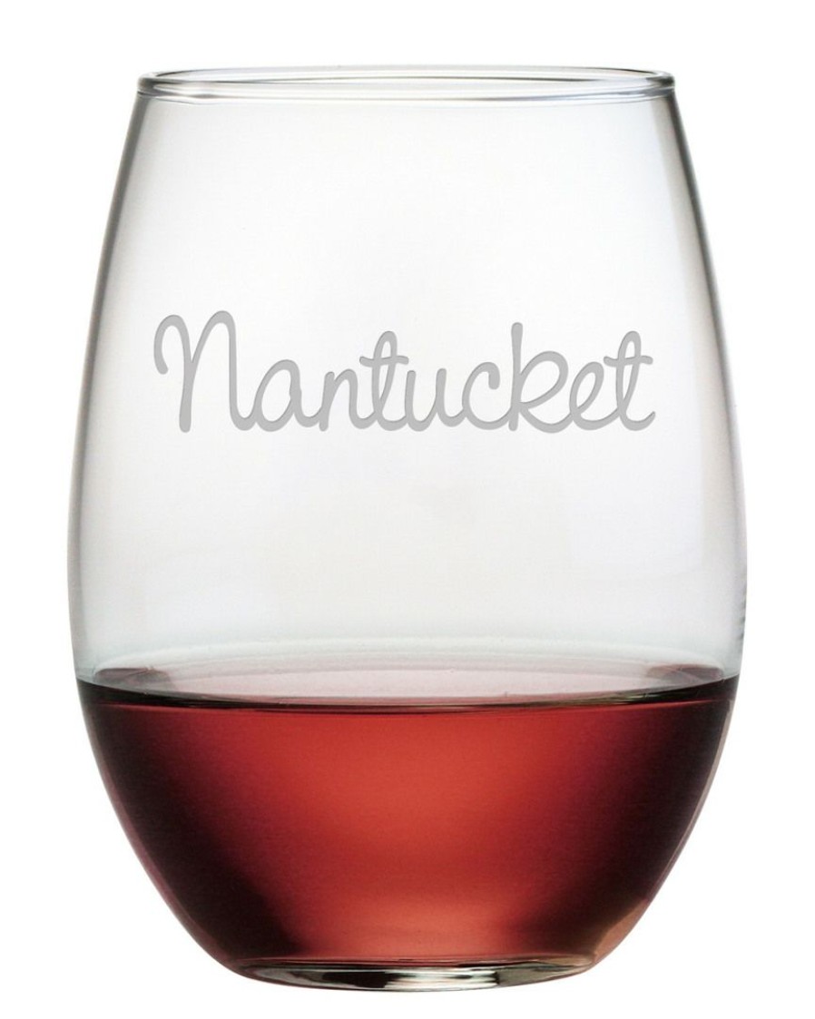 Games & Giftables Susquehanna Glass | Susquehanna Glass Nantucket Set Of 4 21Oz Stemless Wine Glasses Home Bar Carts & Accessories