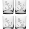 Games & Giftables Susquehanna Glass | Susquehanna Glass Set Of 4 Vintage Anchor Rocks Glasses Home Bar Carts & Accessories