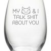 Pet Supplies Susquehanna Glass | Susquehanna Glass Set Of 4 My Cat & I Stemless Wine Tumblers Home Pet Supplies