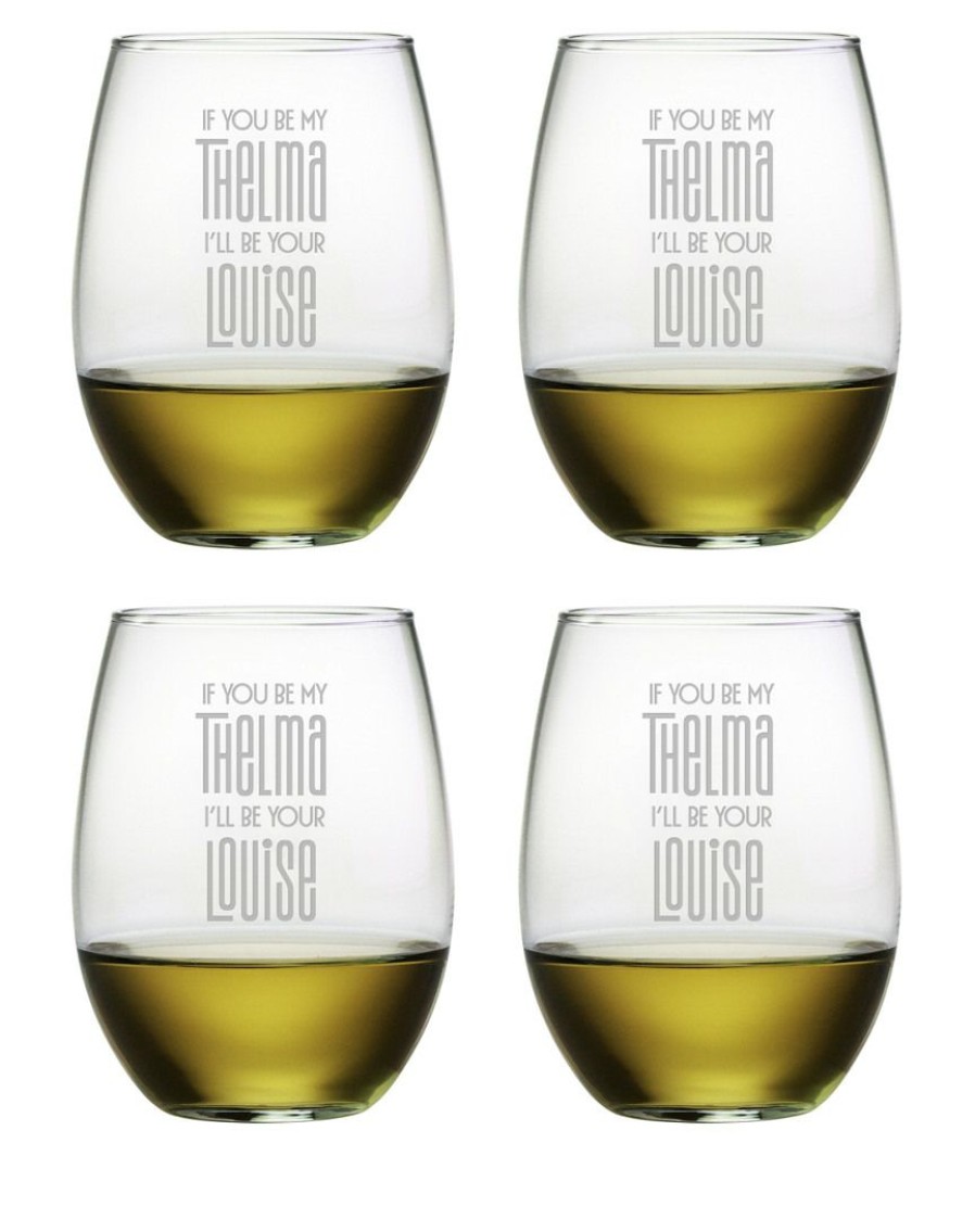 Games & Giftables Susquehanna Glass | Susquehanna Glass Set Of Four 21Oz Thelma & Louise Stemless Tumbler Home Bar Carts & Accessories