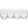 Games & Giftables Susquehanna Glass | Susquehanna Glass Set Of 4 Unicorn Assortment Stemless Wine Home Bar Carts & Accessories