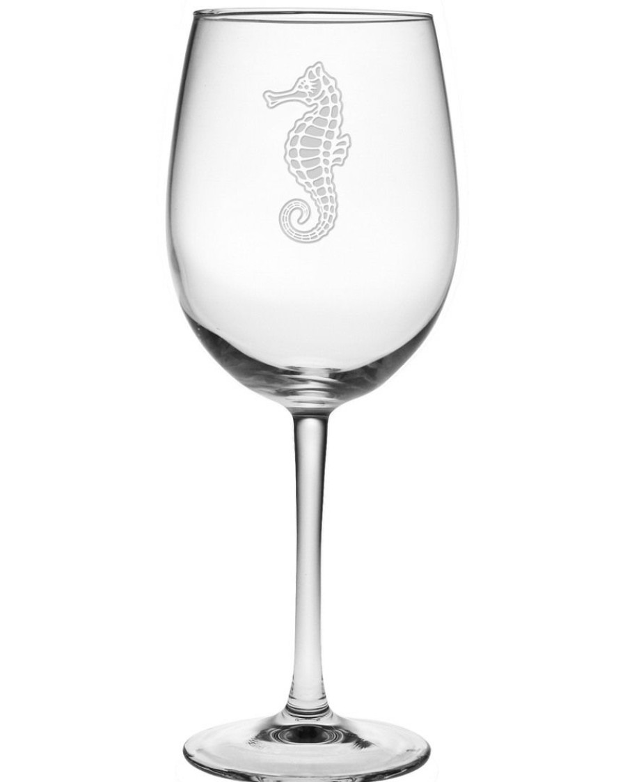 Drinkware Susquehanna Glass | Susquehanna Glass Set Of Four Sea Horse Wine Glasses Home Drinkware