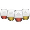 Games & Giftables Susquehanna Glass | Susquehanna Glass Set Of Four Captain'S Collection 21Oz Stemless Glasses Home Bar Carts & Accessories