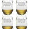 Drinkware Susquehanna Glass | Susquehanna Glass Dear Santa Set Of Four Stemless 21Oz Wine Glasses Home Drinkware