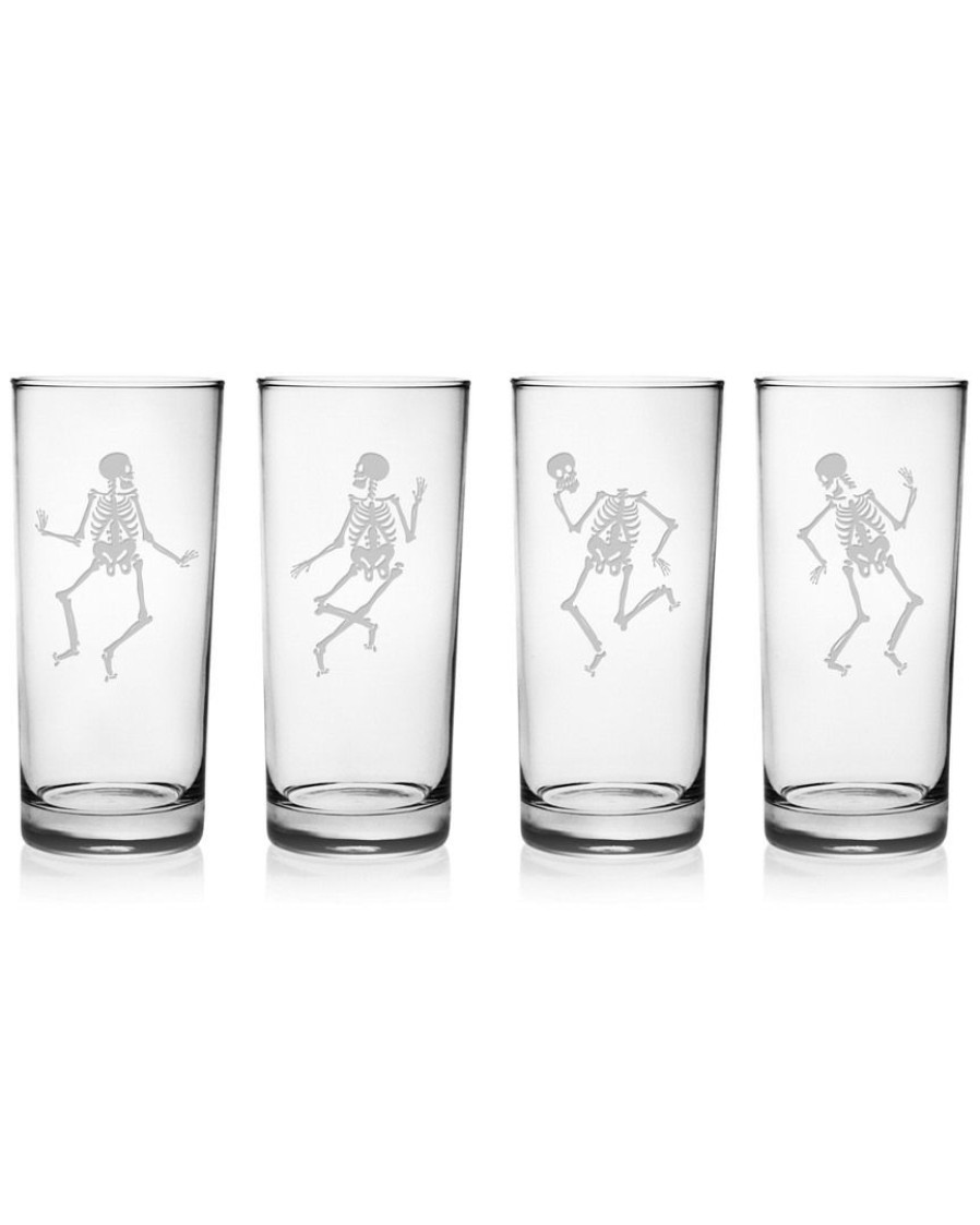 Games & Giftables Susquehanna Glass | Susquehanna Glass Dance Of The Dead Set Of Four 15Oz Coolers Home Bar Carts & Accessories