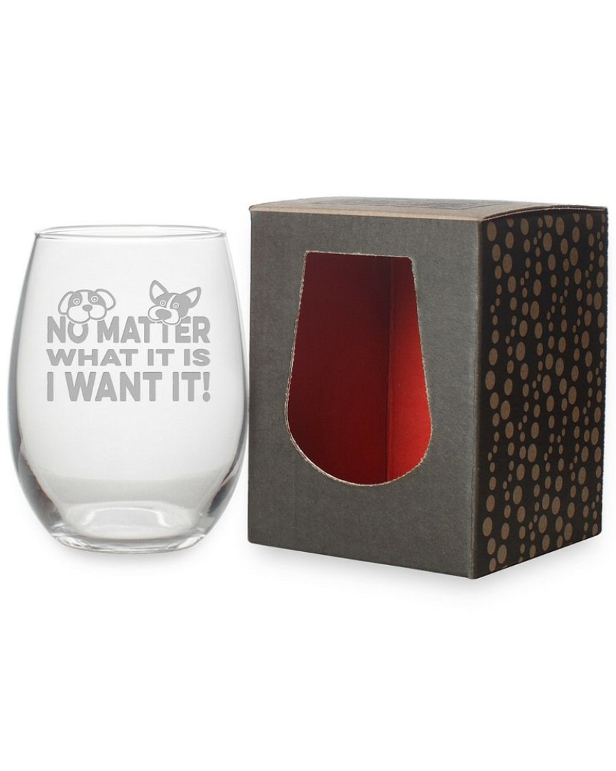 Dinnerware Susquehanna Glass | Susquehanna Glass I Want It Stemless Wine & Gift Box Home Dinnerware