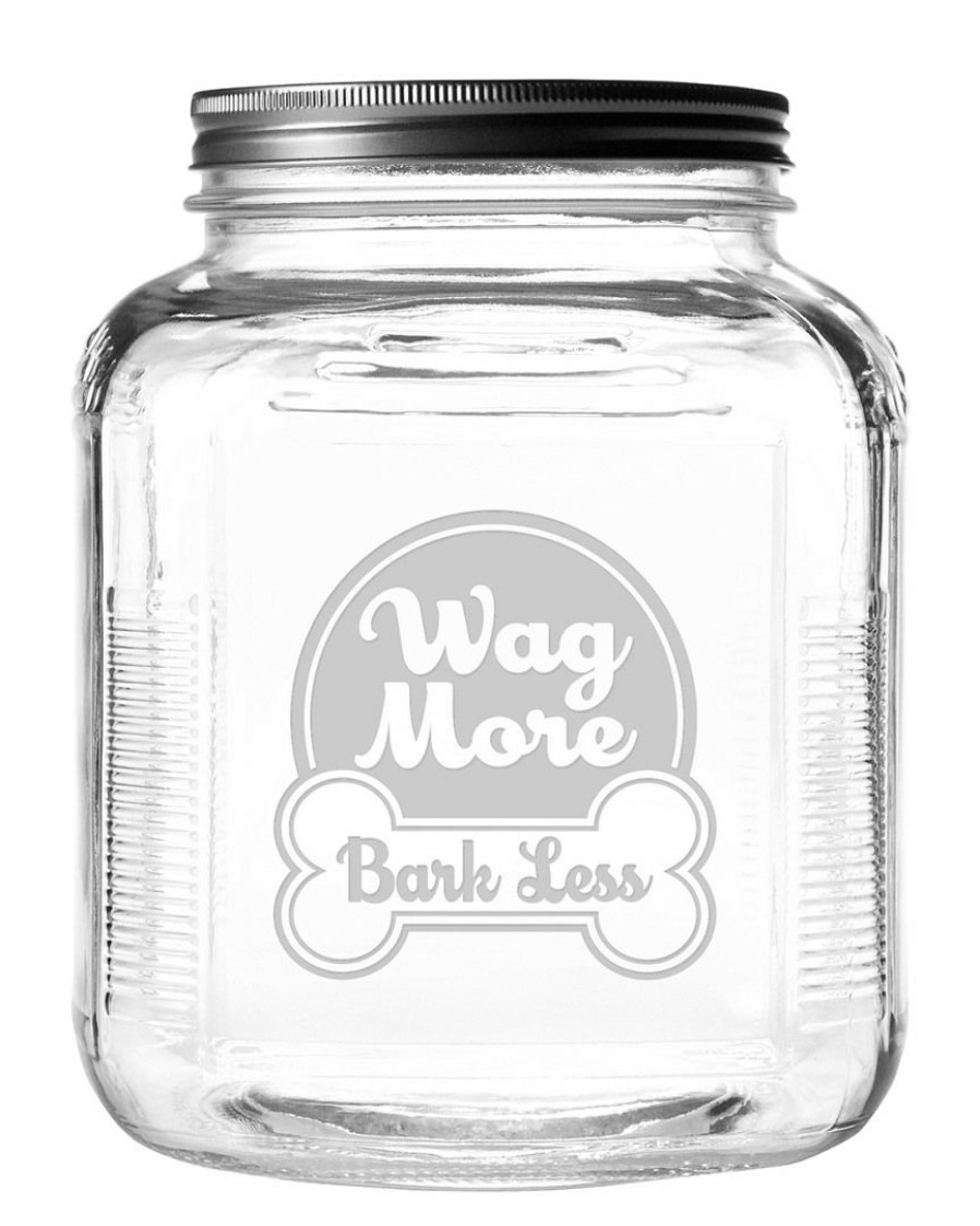 Games & Giftables Susquehanna Glass | Susquehanna Glass Wag More Bark Less Gallon Treat Jar Home Bar Carts & Accessories