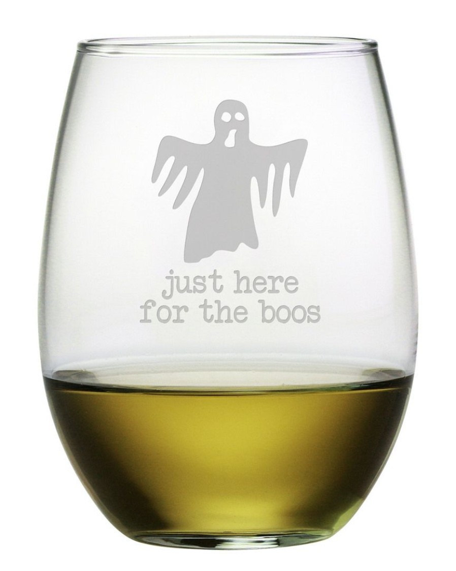 Drinkware Susquehanna Glass | Susquehanna Glass Ghost Set Of Four 21Oz Stemless Wine Glasses Home Drinkware