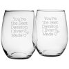 Drinkware Susquehanna Glass | Susquehanna Glass Set Of 2 Best Decision Stemless Wine Glasses Home Drinkware