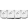 Games & Giftables Susquehanna Glass | Susquehanna Glass Set Of 4 Flamingo Slim Rocks Glasses Home Bar Carts & Accessories